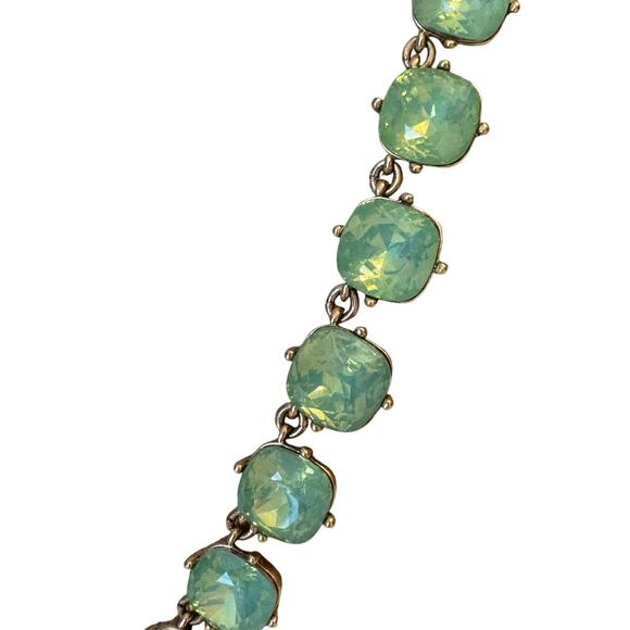 Gorgeous J.Crew Seafoam Green Rhinestone Statement Necklace EUC Vintage y2k prep - Picture 2 of 4